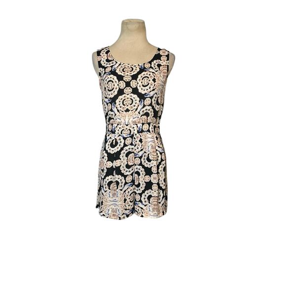 Forever 21 black cream print summer romper size XS - Picture 10 of 14